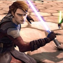 Anakin Skywalker e Ahsoka in una scena del film The Clone Wars
