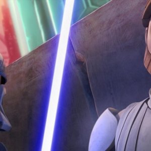 Obi -Wan Kenobi in una sequenza del film Star Wars: The Clone Wars