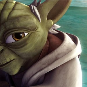 Yoda in una sequenza del film The Clone Wars
