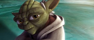 Yoda in una sequenza del film The Clone Wars