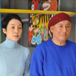 Kanako Higuchi e Takeshi Kitano in una scena del film Achilles and the Tortoise