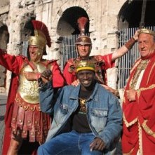 Thierno Thiam e i gladiatori romani sul set del film Billo - Il Grand Dakhaar