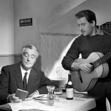 Vittorio De Sica e Domenico Modugno nel film Nel blu dipinto di blu