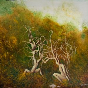 Un quadro di Giacomo Gentilomo dal titolo 'Affinità Elettive'