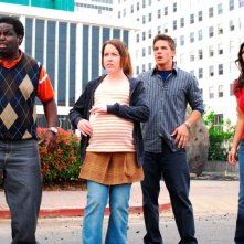 G. Thang, Crista Flanagan, Matt Lanter e Kimberly Kardashian in una scena del film Disaster Movie