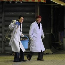 Kanako Higuchi e Takeshi Kitano in una scena di Achilles and the Tortoise, presentato a Venezia 2008
