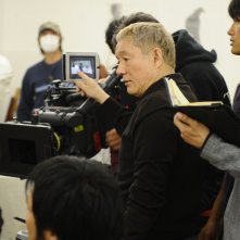 Takeshi Kitano sul set del film Achilles and the Tortoise