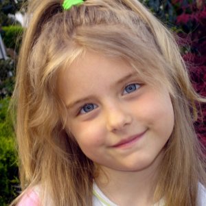 Primo piano di Chiara Guerra (all'età di cinque anni)