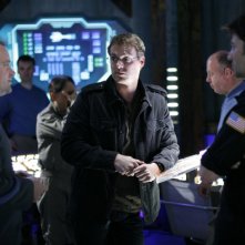 Joe Flanigan, David Hewlett e Michael Shanks nell'episodio 'First Contact' della serie Stargate Atlantis