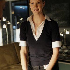 Lauren Lee Smith in una scena dell'episodio 'Art Imitates Life' della serie C.S.I. Las Vegas