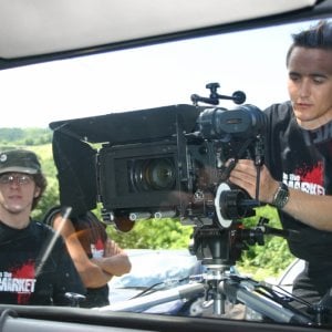 Nicola Santi Amantini e Daniele Bartoli sul set del film IN THE MARKET