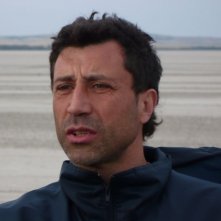 Davide Manuli in una foto scattata sul set del film Beket