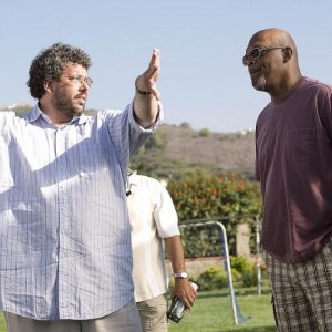 Il regista Neil LaBute e Samuel L. Jackson sul set del film La terrazza sul lago
