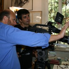 Gianfranco Pannone e Marco Carosi sul set de Il sol dell'avvenire