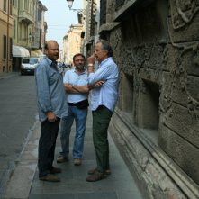 Gianfranco Pannone, Giovanni Fasanella e Paolo Rozzi sul set de Il sol dell'avvenire