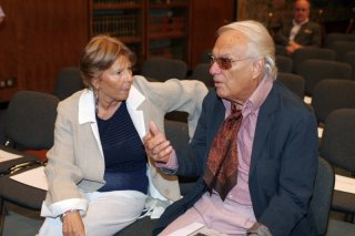 Paola Pitagora e Giorgio Albertazzi alla presentazione della collana 'I grandi sceneggiati della televisione italiana'