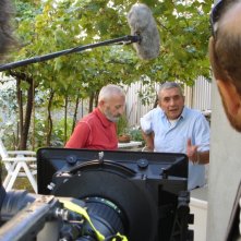 Una foto scattata sul set del documentario Il sol dell'avvenire