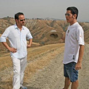 Marco e Matteo Tondini sul set del corto Il mio ultimo giorno di guerra