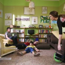 Vincenzo Salemme, Giorgio Panariello e Aylin Prandi in una scena del film No Problem