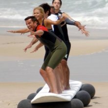 Christian De Sica e Michelle Hunziker sul set del film Natale a Rio de Janeiro