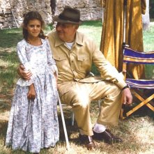 Pamela Saino con l'indimenticabile Philippe Noiret sul set del film Marianna Ucrìa