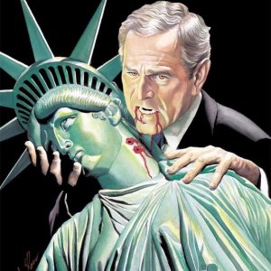 Il dipinto realizzato dall'artista Alex Ross che appare nell'episodio Escape from Dragon House della serie True Blood e che ritrae George W. Bush che azzanna la Statua della Libertà
