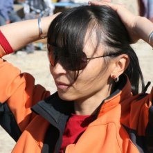 La regista Guka Omarova sul set del film Baksy - Native Dancer