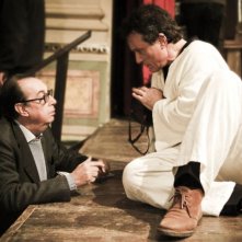 Maurizio Scaparro e Massimo Ranieri sul set del film L'ultimo Pulcinella
