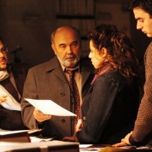 Il regista Marco Amenta, Gérard Jugnot, Veronica D'Agostino e Paolo Briguglia sul set del film La siciliana ribelle