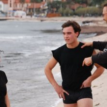 Veronica D'Agostino, Francesco Casisa e il regista Marco Amenta sul set del film La siciliana ribelle