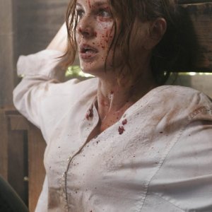 Sarah Wayne Callies in un momento drammatico dell'episodio 'The Price' della serie Prison Break