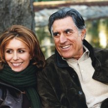 Caterina Vertova con Lando Buzzanca sul set del film tv Mio figlio