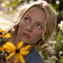 Un primo piano di Uma Thurman, protagonista del film Davanti agli occhi
