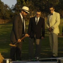 Bruce Willis, Robert De Niro, John Turturro e Stanley Tucci in una scena del film What Just Happened?