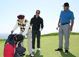 Jeremy Piven, Phil Mickelson e Martin Landau in una scena dell'episodio 'Redomption' della quinta stagione di Entourage