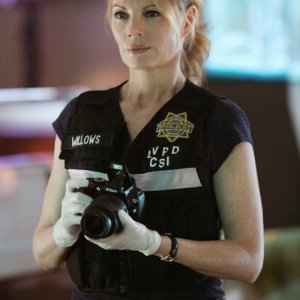 Marg Helgenberger in una scena dell'episodio 'Let it bleed' della nona stagione di CSI Las Vegas