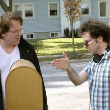 Philip Seymour Hoffman e il regista Charlie Kaufman sul set del film Synecdcoche, New York
