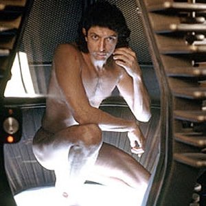 Jeff Goldblum in una sequenza del film La mosca