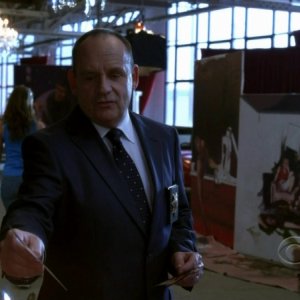 Paul Guilfoyle in una scena dell'episodio 'Art Imitates Life' della serie tv CSI