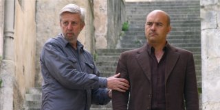 Alberto Sironi e Luca Zingaretti sul set della serie Il Commissario Montalbano