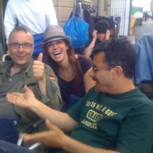 Luca Miniero, Cristiana Farina e Paolo Genovese sul set di Amiche mie