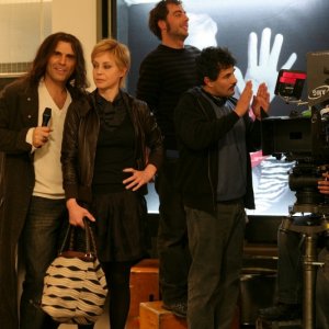 Margherita Buy e Pino Quartullo sul set di Amiche mie