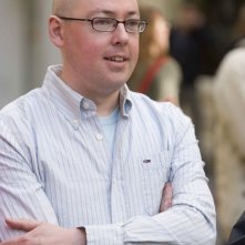 John Boyne sul set del film Il bambino con il pigiama a righe