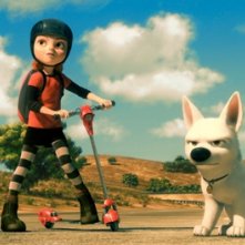 Un'immagine del film d'animazione Bolt