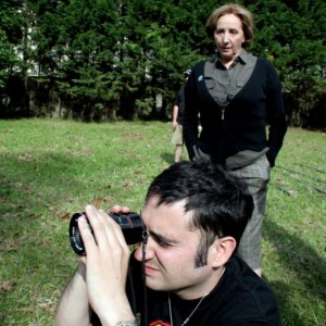 Il regista Juan Antonio Bayona e Mabel Rivera sul set del film The Orphanage