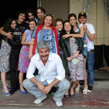 Il regista Pino Insegno e il cast di Ti stramo