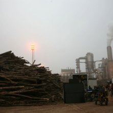 Un'immagine dal set del film Come Dio comanda diretto da Gabriele Salvatores