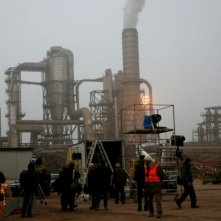 Una foto scattata sul set del film Come Dio comanda