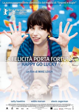 La locandina italiana di La felicità porta fortuna - Happy Go-Lucky