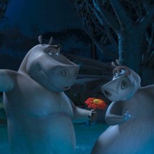 Gli ippopotami Moto Moto e Gloria in una scena del film Madagascar 2